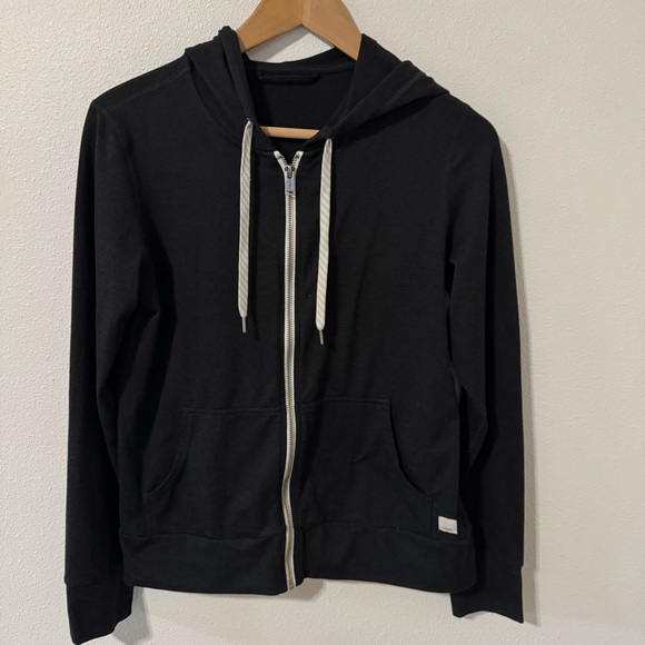 Vuori Tops - Vuori Halo Performance Hoodie Black Full Zipper Athleisure Gym X-Small